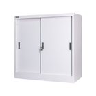 Sliding Door File Cabinet One Shelf Metal Office Cupboard