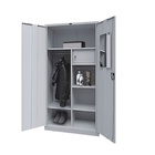 Thick 1.0mm H1850mm Two Doors Metal Wardrobe Closets For Bedroom