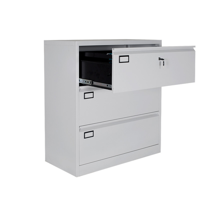 Steel A4/A3 Folder Cold Steel Filing Cabinets Three Drawers Storage