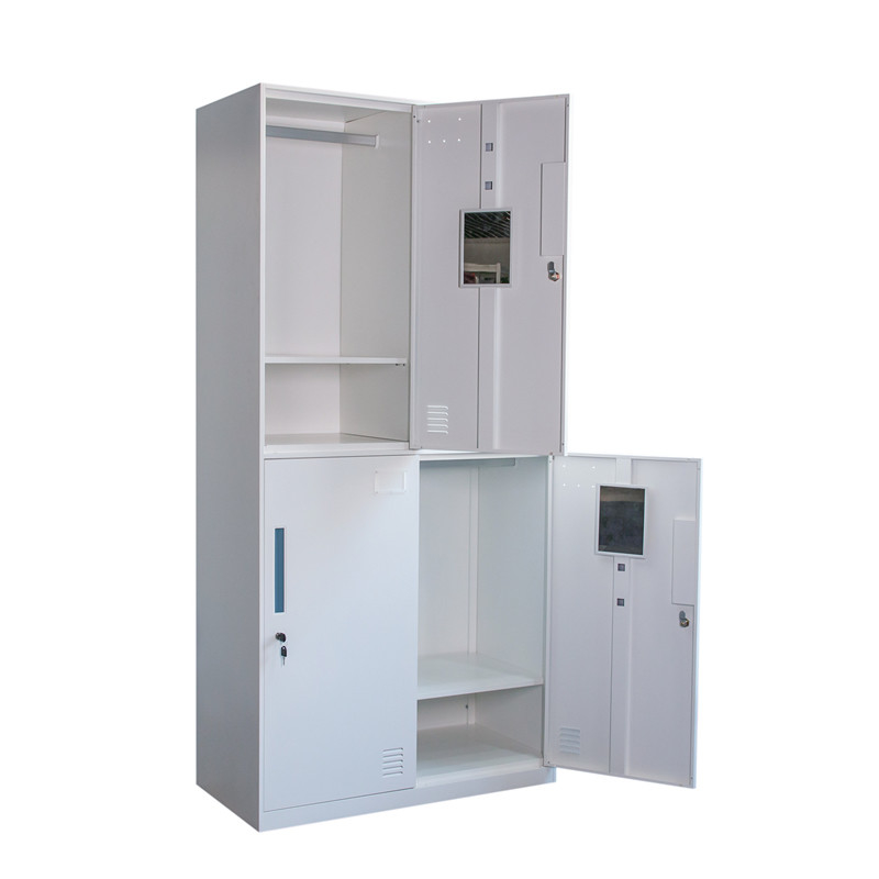 Colorful Clothes Metal Lockers With Hanging Rods Narrow Side Dormitory Locker